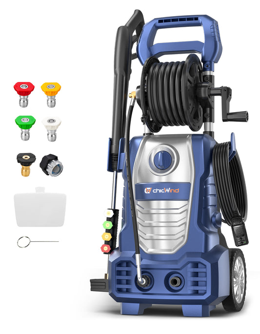 1800WElectric Pressure Washer, 2030psi/1.67Max GPM with Anti-Tipping Technology, Onboard Soap Tank, Pro-Style Steel Wand, 5-Nozzle Set, for Cars/Fences/Driveways/Home/Patios