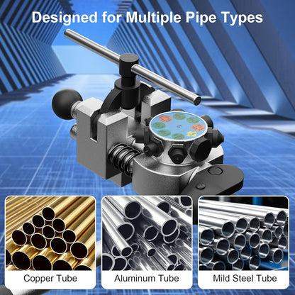 Professional Brake Line Flaring Tool Kit for 45 Degree - Single Bubble & Double Flare Tool, Brake Flare Tool Kit for 3/16", 1/4", 5/16", 3/8" Steel & Copper Tubing